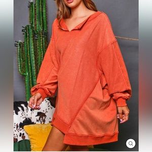 Fantastic Fawn MINERAL WASHED OVERSIZED LONG SLEEVES TOP